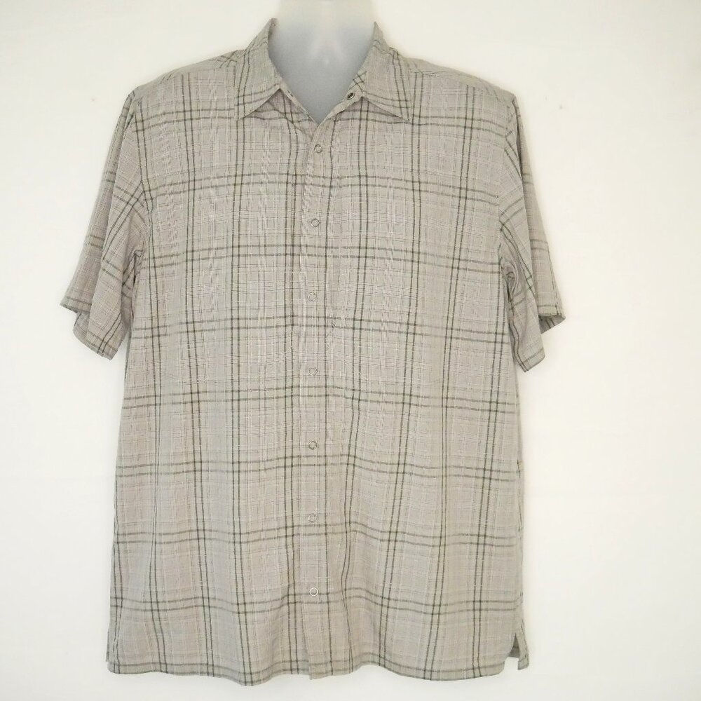 511 Tactical Men Med S/S Snap Button Up Zip Pocket Shirt Concealed Carry Gray